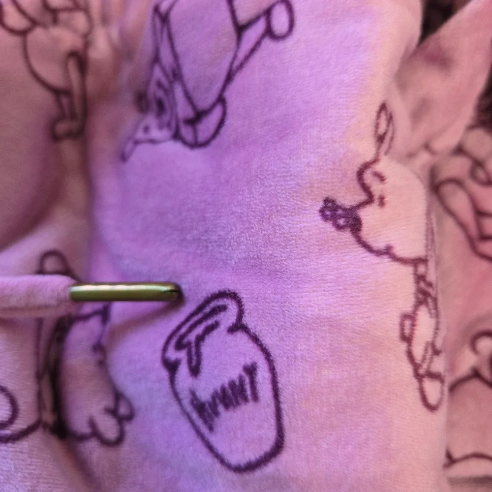 Disney Winnie the Pooh Pink Velvet Soft Like Cozy Lounge Pajama Set  Med 2pc - Picture 8 of 8